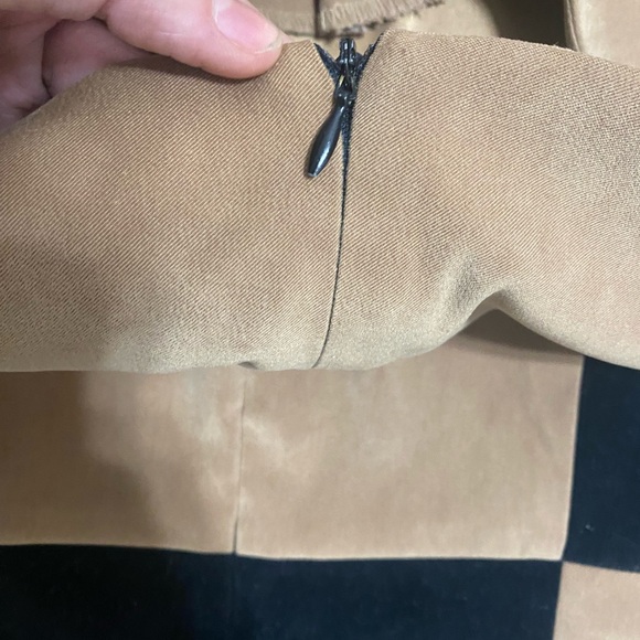 Vintage Bantry Bay faux suede dress 3/4 sleeve colour block - Picture 3 of 5